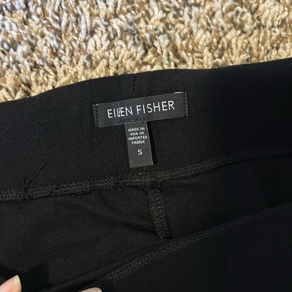 Eileen Fisher Black Wide Leg Black Pull up Pants size S - Picture 2 of 4
